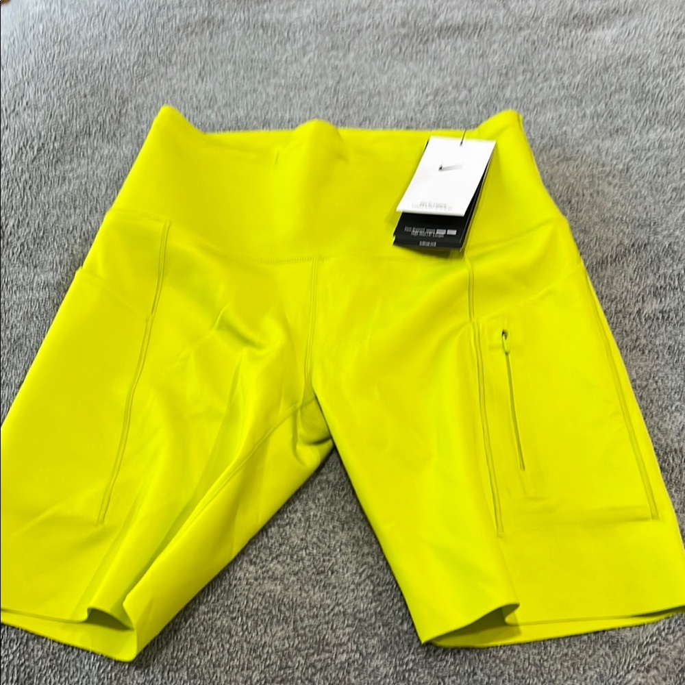 Nike Yellow Bike Shorts Performance Fit